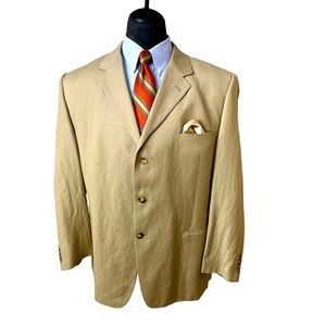 LINEA UOMO MENS BLAZER SIZE 50R LONG IN STYLE A LINEN BLEND.